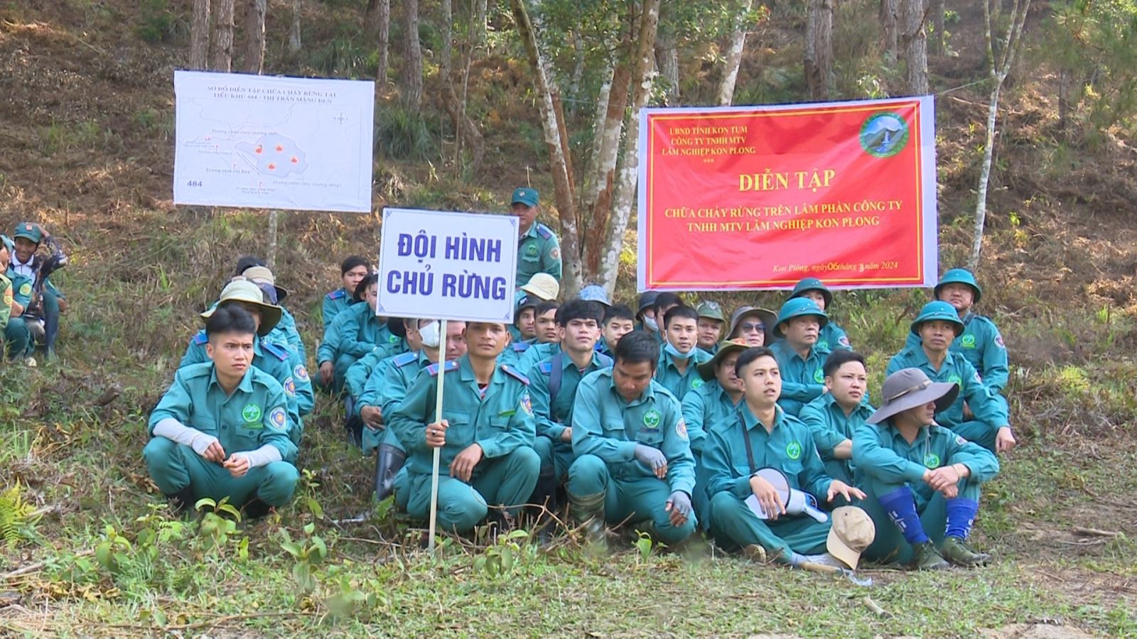 Kon Plông: Diễn tập chữa cháy rừng