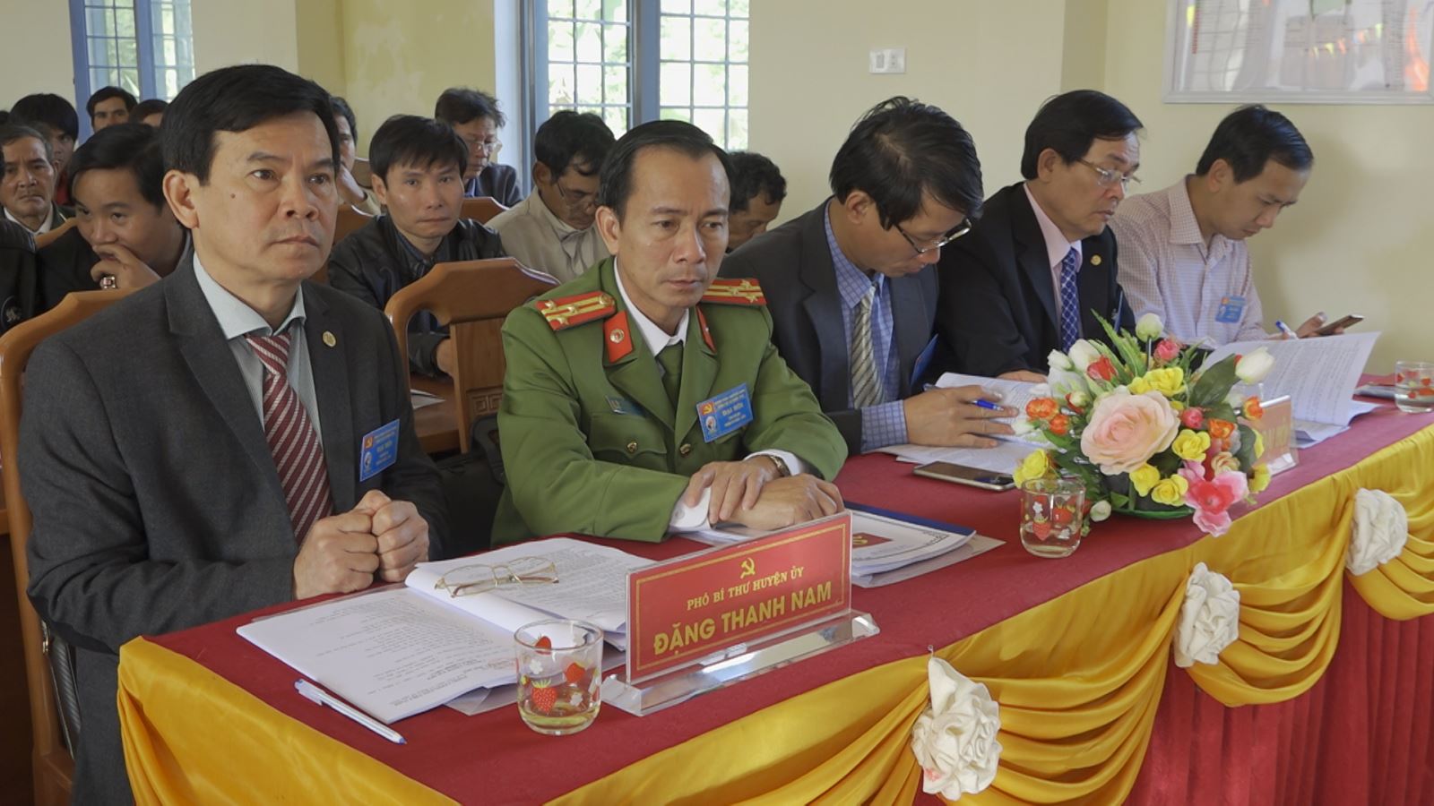 Đ/c Đặng Thanh Nam - Phó Bí thư Huyện uỷ, Chủ tịch UBND huyện tới dự và chỉ đạo Đại hội